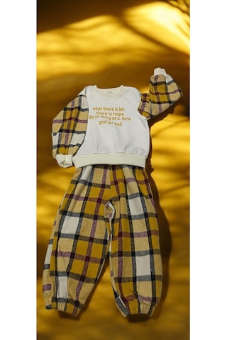 Piti Kare Desenli Polarlı Takım Renkli