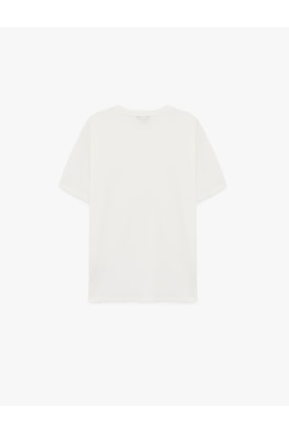 Koton Regular Fit Dokulu Kısa Kollu Basic Bisiklet Yaka Tişört Beyaz 6sam10054mk Beyaz