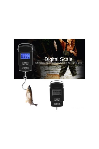 Xiyyadms Taşınabilir Kanca Tipi Elektronik Terazi - Lcd Arka Işık, Tare Fonksiyonu, Otomatik Kapatma, Sıcaklık Ölçümü - Sırt Çantası, Alışveriş, Balıkçılık İçin