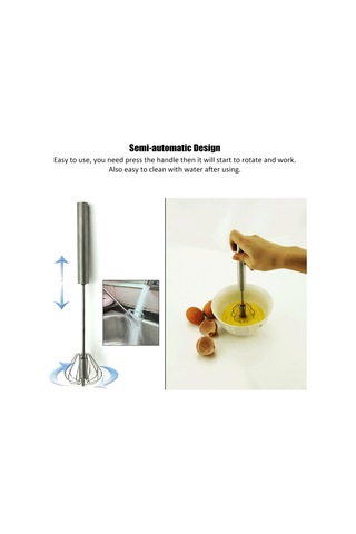 Hombey Ev Fırıncılığı İçin El İle Çalışan Paslanmaz Çelik Döner Mikser - Yumurta, Krema Ve Sosu Hızlı Ve Eşit Karıştırır 30.5 Cm / 12 İnç Diğer