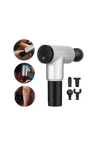 Büro Ev Ofis Personel Bakımı İçin Şarjli Kabze Tip Masaj Aleti Gri