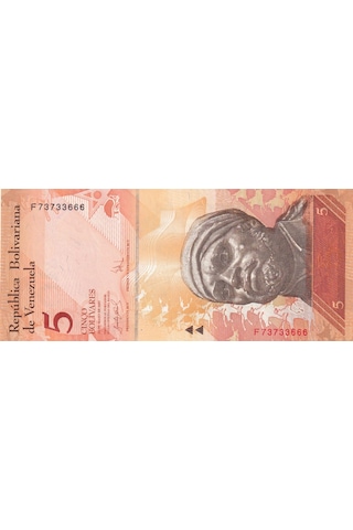 Venezuela, 5 Bolivar 2007 P 89 Çil Eski Yabancı Kağıt Para