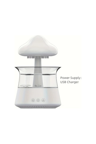 Motion003 300ml Beyaz Ev Tipi İç Mekan Nemlendirici Soğuk Sis Difüzör Küçük Masa Hava Nemlendiricisi