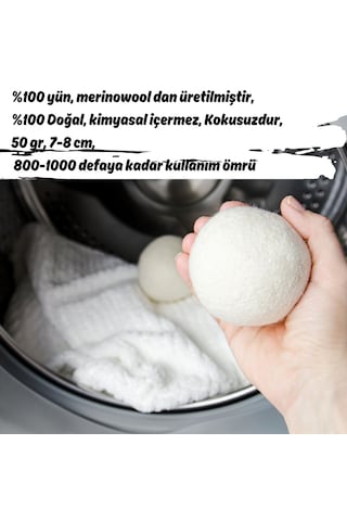 Xxl Yün Kurutma Topu 50 Gr. Beyaz