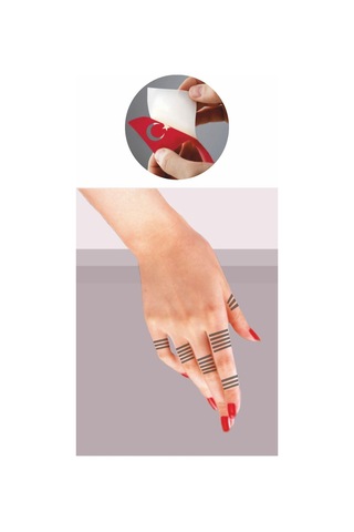 Parmak İçin Çizgi Deseni Set Geçici Dövme Kına Şablonu