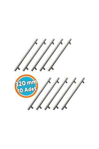 Metal Mobilya Mutfak Dolap Çekmece Dolabı Kulbu Kulpu Kulpları Titanyum Renk 10 Adet 320 Mm Çok Renkli