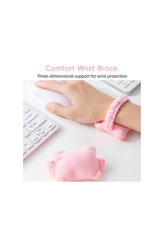 Pembe Fonken Çok Amaçlı Fare Bilek Pedi Saç Bandı Yumuşak Serbestçe Hareket Edebilen Bilek El Yastık Ofis Çalışanı Gamer İçin