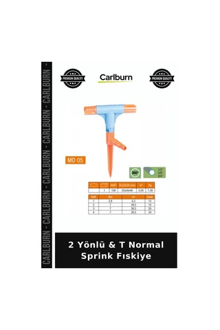 2 Yönlü & T Normal Sprink Fıskiye Su Fıskiyesi Yağmurlama Sistemi Sulama Aleti