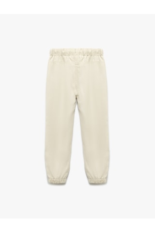 Koton Beli Bağcıklı Cepli Basic Viskon Jogger Eşofman Altı Bej 5smb40034tw Ekru