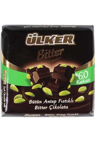 Ülker Bütün Antep Fıstıklı %60 Bitter Çikolata Kare 6 x 70 G