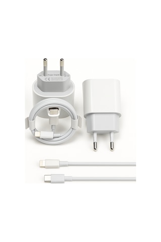 Ferro W20 Apple Uyumlu iPhone Tüm Modeller İçin Hızlı Şarj Aleti Set 20w Adaptör & Usb-c Kablo