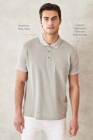 Ac&Co / Altınyıldız Classics 465126598 Düğmeli Polo Yaka Cepsiz Slim Fit Erkek Tişört Taş Rengi Taş