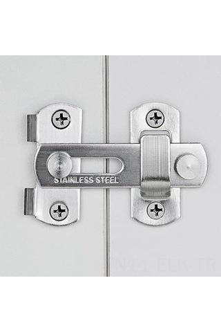 Besthome1 Paslanmaz Çelik 4'lü Kapı Kilit Seti - 7x5 Cm, Kolay Montaj, Ev Ofis Güvenliği İdeal Gümüş
