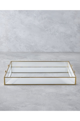 English Home Marsilya Cam Dekoratif Tepsi 43.3x33x5cm Gold