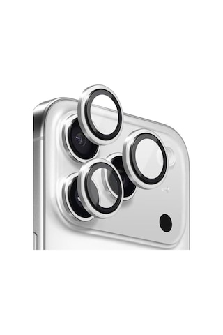 Apple İphone 17 Pro Tekli Kamera Lens Koruma Camı Gümüş İphone 17 Pro İle Uyumlu Ekran Koruyucu - Gümüş