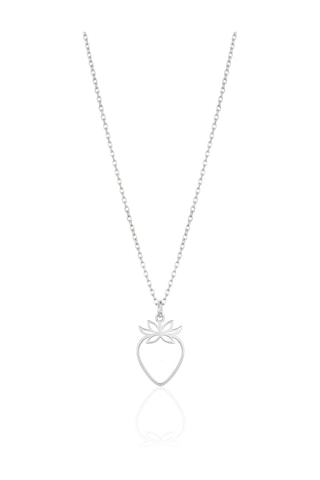Oya Silver Minimal Tasarım Gümüş Çilek Kolye Oyot366
