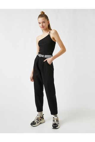 Koton Fitilli Atlet Tek Omuz Siyah 1yal38194ık