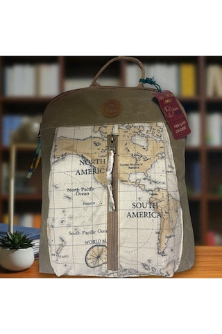 Vintage Kanvas Renkli Otantik Günlük Gezi Seyahat Sırt Çantası Lucas Bag 30 Cm X 37 Cm Camel