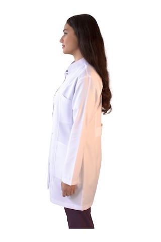 Vayteks Hakim Yaka Orta Boy Beyaz Kadın Doktor Öğretmen Laboratuvar Önlüğü