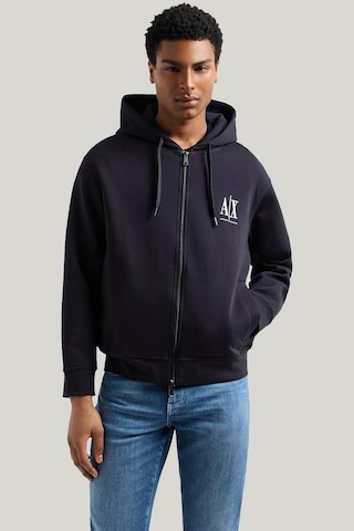 Erkek Regular Fit Fermuarlı Kapüşonlu Sweatshirt - Lacivert Deep Navy