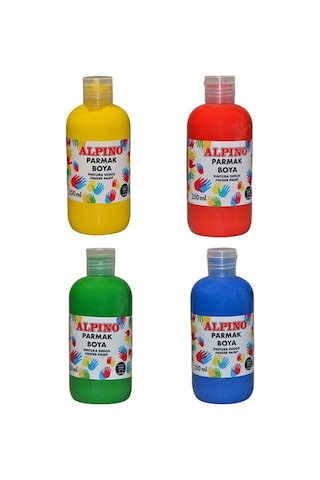 Alpino Parmak Boyası Kırmızı Mavi Yeşil Sarı 250ml Set