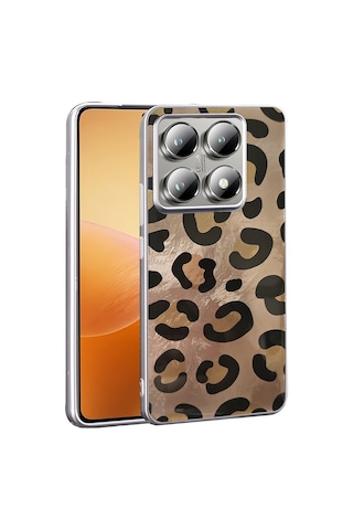 Xiaomi 14t Kılıf Desenli Zore Mep Kapak Gold Leopar