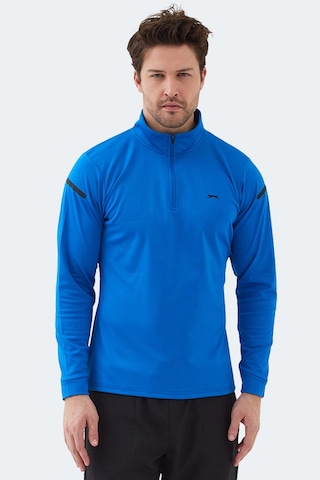 Slazenger Intımate I Erkek Dik Yaka Fermuarlı Saks Mavi Sweatshırt Saks Mavi