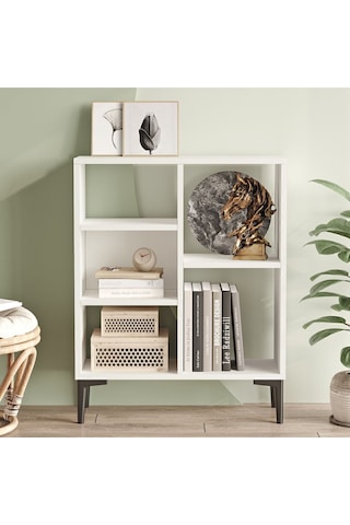 Baily Kitaplık Raf Ayaklı 88cm Beyaz Baı1-w Beyaz