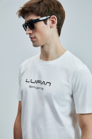 Lufian Erkek Fusıon Modern Grafik T-shirt 111020250 Beyaz Beyaz