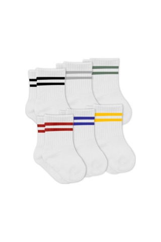 Bistyle 6'lı Bebek Çorabı Çemberli 6019 Beyaz - Kırmızı