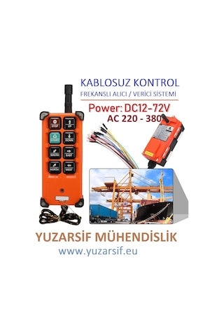 Vinç Kumandası Kablosuz Endüstriye Kontrol Makine Uzaktan Kumanda Ac 220 - 380 Volt