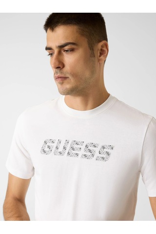 Guess Maska Bisiklet Yaka Kısa Kollu Erkek Beyaz T-shirt Z6rı15ı3z14-g018 Beyaz