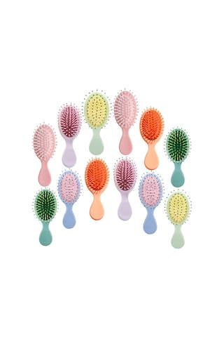 Dofolink 12 Adet Mini Yastık Saç Tarakları, Seyahat Ve Ev Kullanıma Uygun, Çocuk Ve Erkek/kadın İçin Rahat Tutuş, Scalp Masaj Ve Saç Çabuk Çözme, 6 Renk Seçeneği Diğer