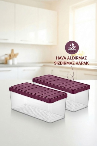 Selka Home 2 Adet 2 Lt. Nora Organizer Buzdolabı Buzluk Düzenleyici Saklama Kabı