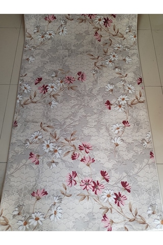 Aslan Home Renkli Çiçekli Yıkanabilir Kaymaz Taban Dört Mevsimlik Salon, Banyo, Balkon, Genç Odası Kesme Yolluk