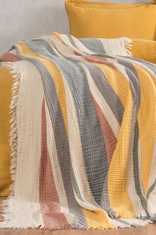Varol 4 Katlı %100 Pamuk Müslin Pike & Yatak Örtüsü 230x250 Cm Sarı/230x250 Sarı