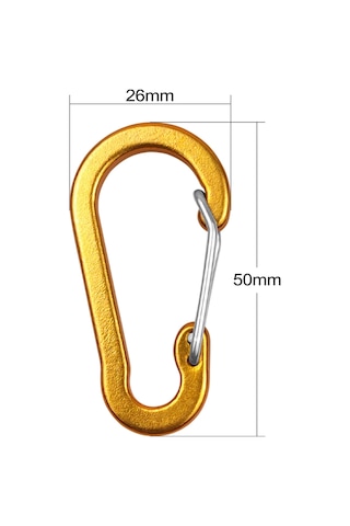 Vkemall Yeşil Alüminyum Allüvyum Dağcı Kilit, 50x26mm S Tipi Yaylı Kanca, 5 Adet Paket, 5.4g Ağırlık