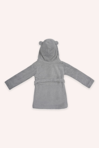 Kız Çocuk Peluş Sabahlık Gri Gri