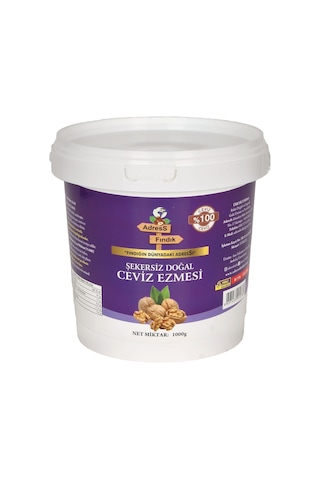 Adress Fındık Şekersiz Ceviz Ezmesi 1 KG