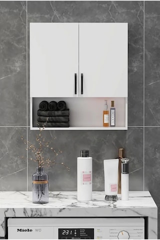 Defne Çamaşır Makinesi Üst Dolabı Beyaz