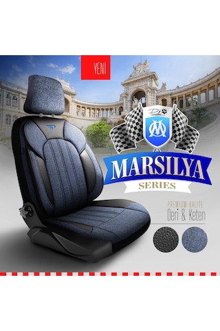 Panda Marsilya Serisi Keten Kumaş Oto Koltuk Kılıfı - Tam Set