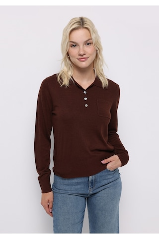 Colin's Colins Slim Fit Polo Yaka Düz Kadın Kahverengi Kazak Cl1075730 Q1.v1 Brw Kahverengi
