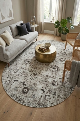 Raschel Carpet Premium Bohem Yikanabilir Leke Tutmaz Modern Antik Özel Seri Kaymaz Taban Halı Rcantık Halı Yenımodelelıps Bej