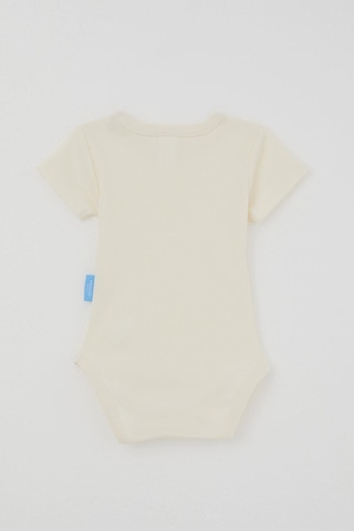 Breeze Erkek Bebek Çıtçıtlı Kısa Kollu Zıbın Body Basic 0-9 Ay , Krem