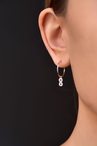 Papatya Silver 925 Ayar Gümüş Rose Kaplama Zirkon Taşlı Sonsuzluk Halka Küpe