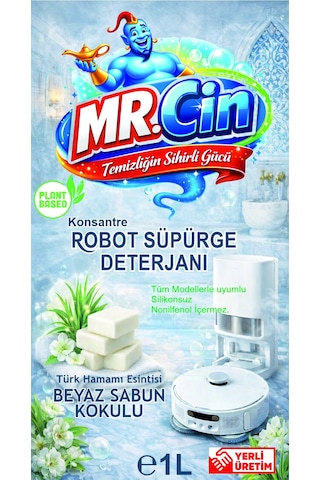 Mr.cin Robot Süpürge Deterjanı Beyaz Sabun Kokulu 1 Litre X 3 Adet Tekli