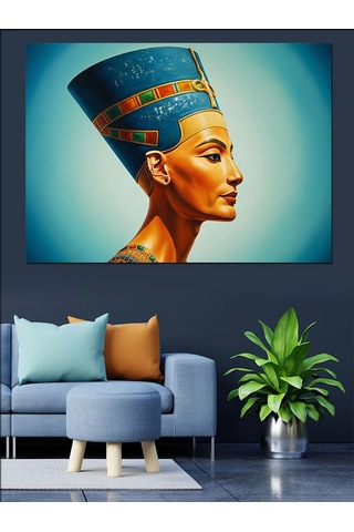 Nefertiti Mısır Kraliçesi Portre Dekoratif Kanvas - Mdf Ahşap Tablo