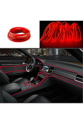Kırmızı 5 Metre Neon Ip Torpido Ledi Oto Şerit Led