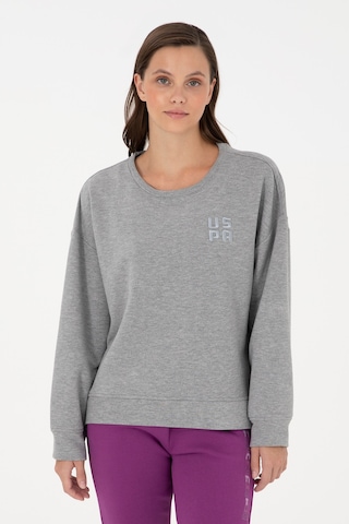 U.S. Polo Assn. Kadın Gri Melanj Basic Bisiklet Yaka Sweatshirt 50296919-VR086