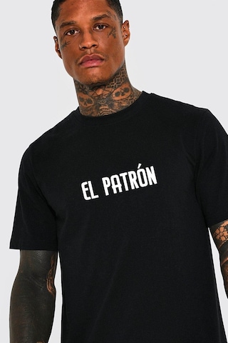 Gang Serıes Erkek Siyah Oversize Medellin Baskılı T-shirt Siyah